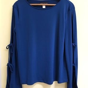 NWT Simply Styled Turquoise Blouse Slit Sleeves
